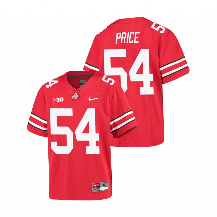 Ohio State Buckeyes Youth NCAA Billy Price #54 Scarlet Alumni Game College Football Jersey UHR1749DW